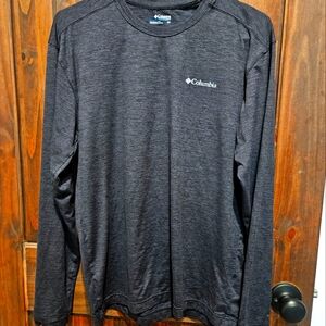 Columbia Mens Black Long Sleeve Shirt Omni Shade Dark gray